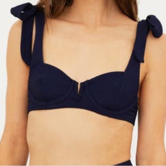 Beach Riot Blair Bikini Set, Top size Large, bottom size X-Large, Navy, $206 - Picture 2 of 11